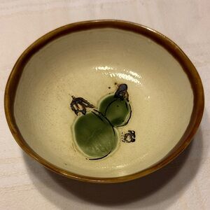 NAKAFUKA BOWL OSARA EGGPLANT PATTERN EUC KUTANI WARE